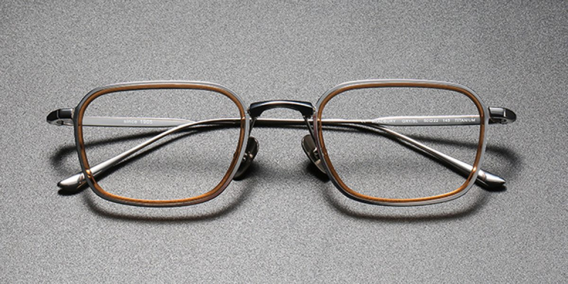  Luxury PureTitanium Eyeglasses, Rectangle, Reform your Image-Silver