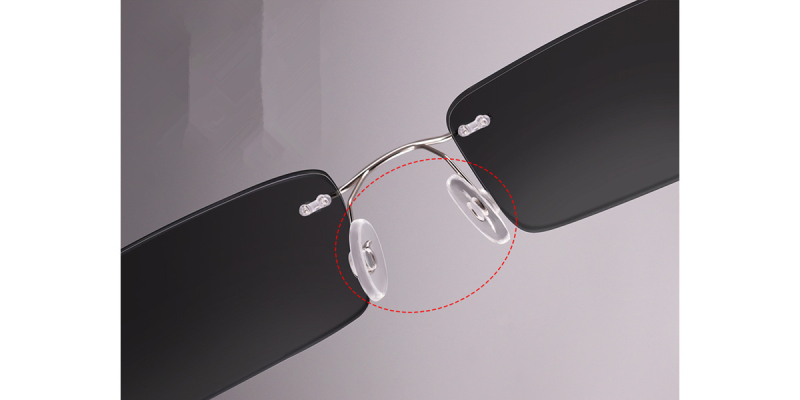 Narrow rectangular rimless sunglasses for mens