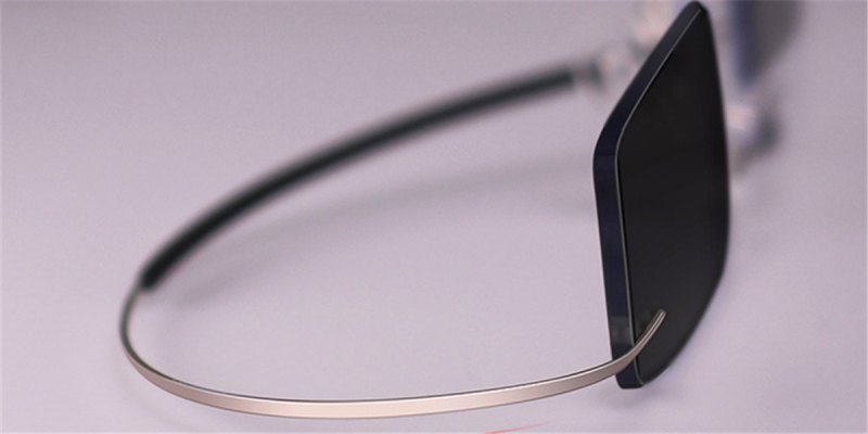 Narrow rectangular rimless sunglasses for mens