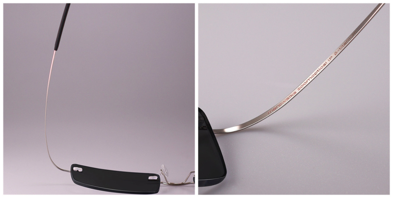 Narrow rectangular rimless sunglasses for mens