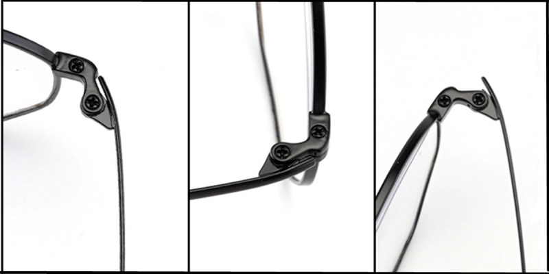 Eyeglass replacement temple arms concave tooth black-details