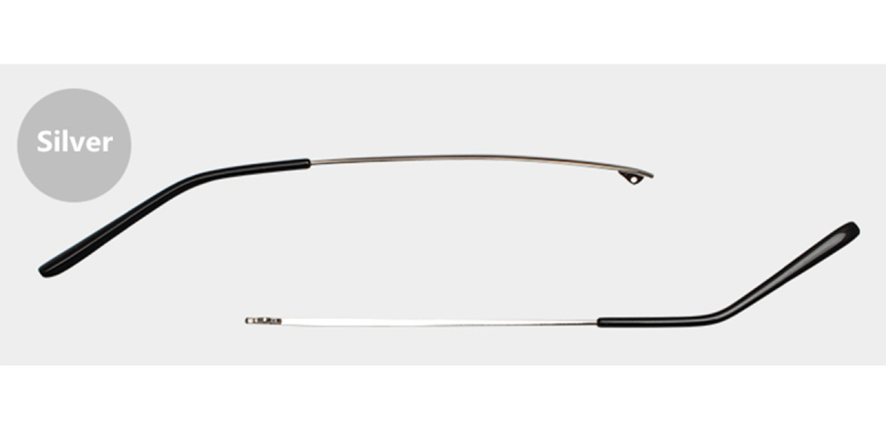Eyeglass replacement temple arms concave tooth silver