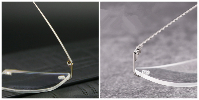 Narrow Rectangle Titanium Rimless Glasses 9 Colors