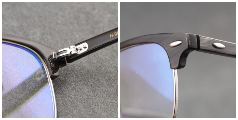  Buffalo Horn Glasses-Browline Titanium Glasses-Clubmaster