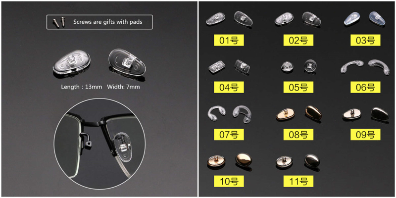 Parts of glasses-2 Pair of nose pads for glasses 13*7mm