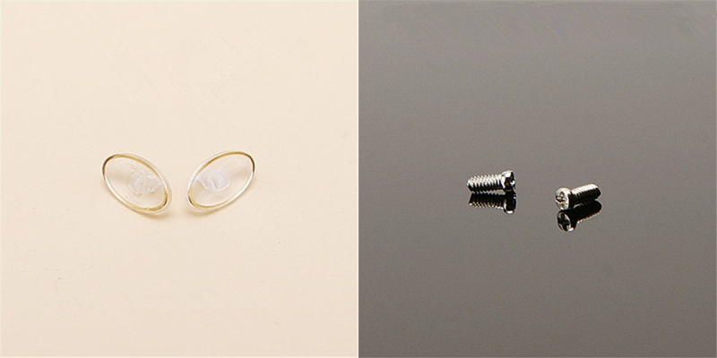 Clear Screw in Nose Pads with Golden Edage