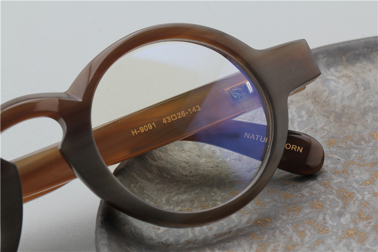  Round Buffalo Horn Glasses -Natural Horn Glasses - Thick Rim