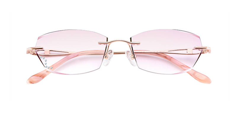 Octagonal Braque Prescription Titanium Rimless Glasses