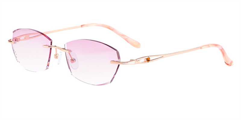 Octagonal Braque Prescription Titanium Rimless Glasses