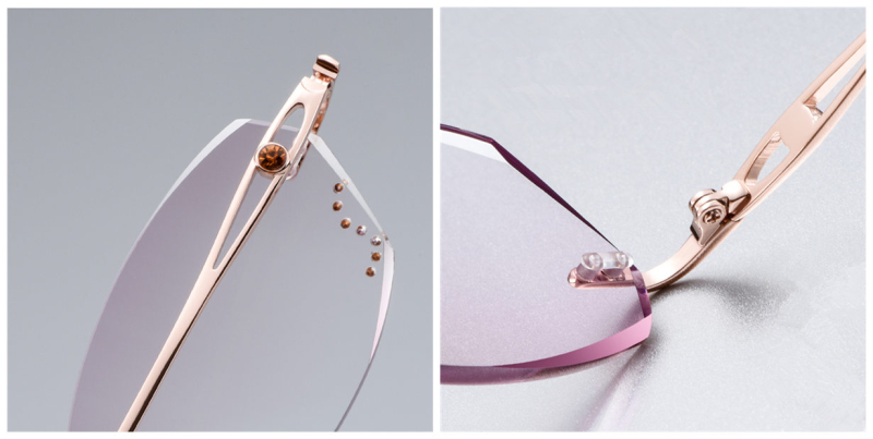 Octagonal Braque Prescription Titanium Rimless Glasses