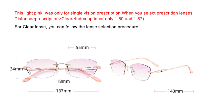 Octagonal Braque Prescription Titanium Rimless Glasses