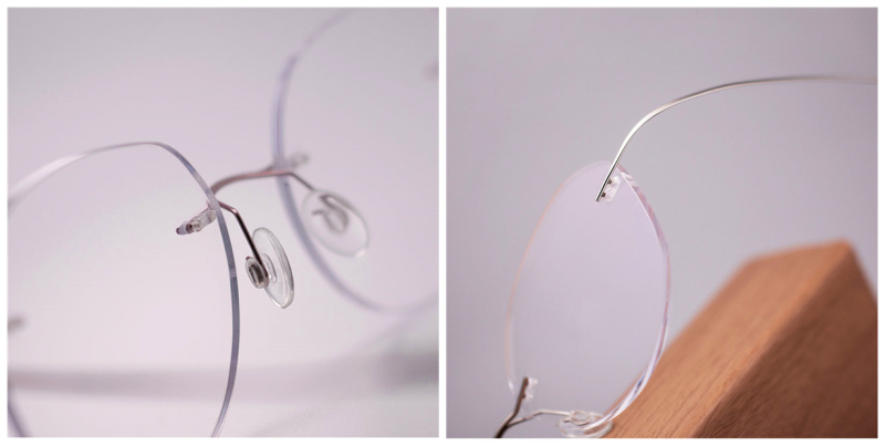 Super Light Oval Titanium Frameless Glasses, Gold
