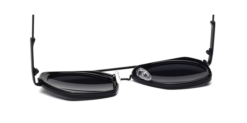 Black Hexagon Hipster Sunglasses Gray Lenses