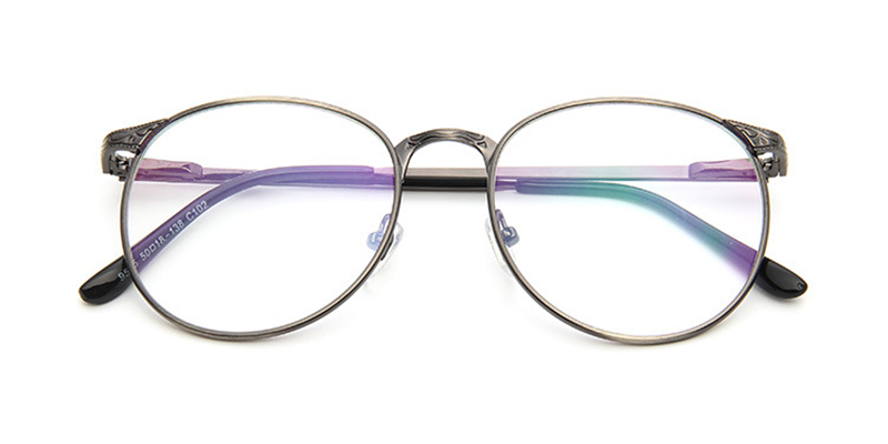 No line bifocals lenses fit frames, Gun Gray