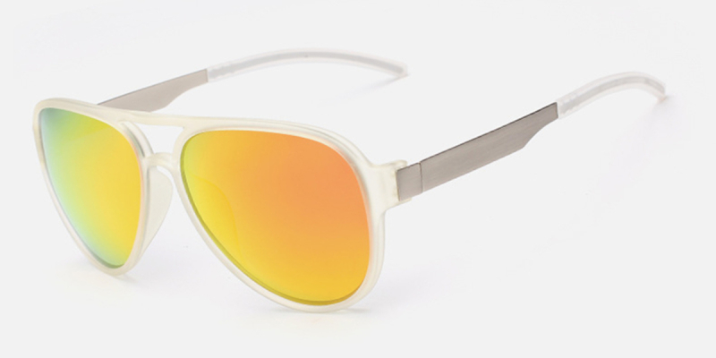 Wide-brimmed Hipster Prescription Sunglasses, Orange Lenses