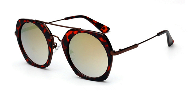 Tortoise Hexagon Hipster Acetate Sunglasses 