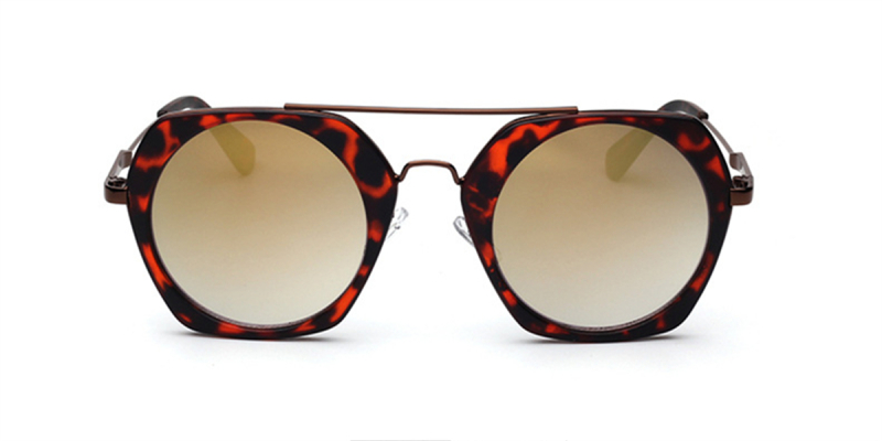 Tortoise Hexagon Hipster Acetate Sunglasses 