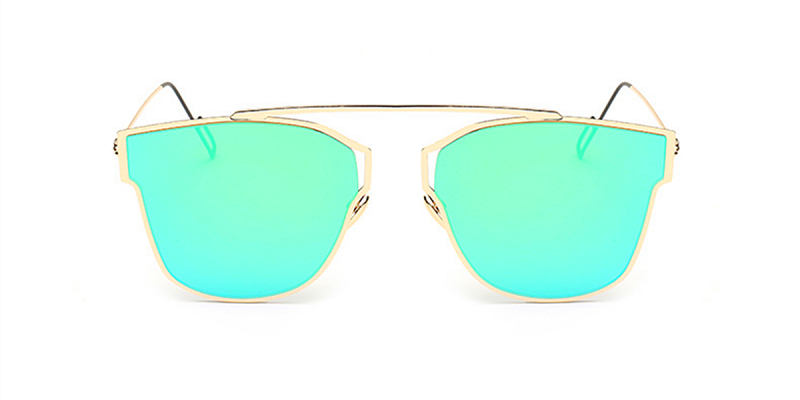 Green Flash Lens Sunglasses Golden Frames 