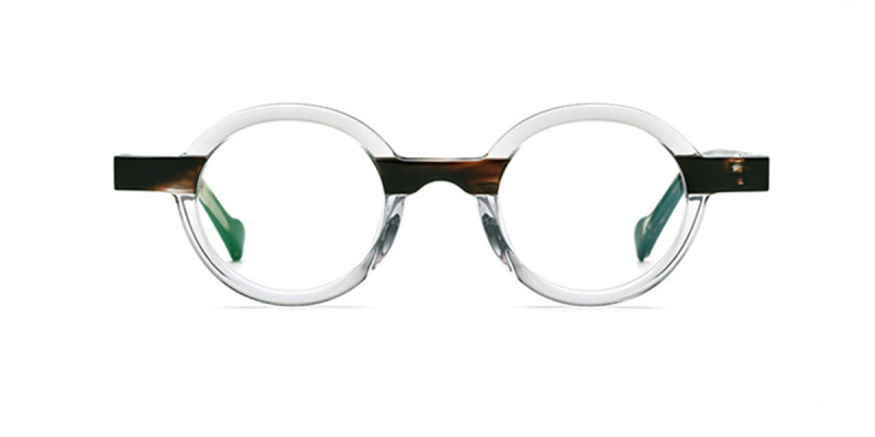 Round Clear Glasses, Wrapped with Metal-Clear