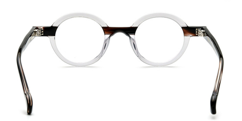 Round Clear Glasses, Wrapped with Metal-Clear