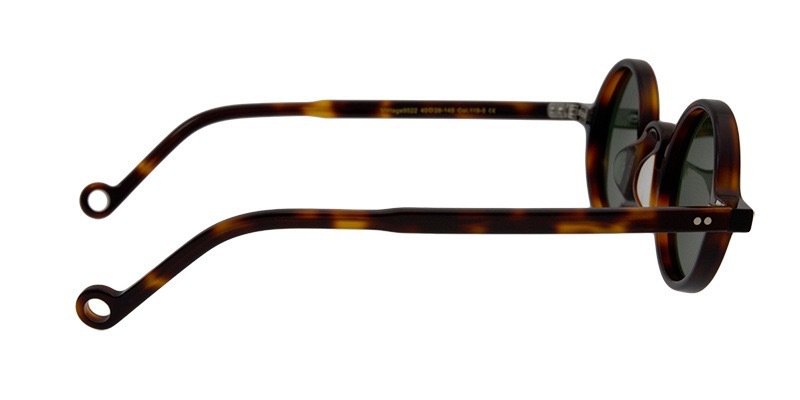 Tortoise, Green.. Plastic Small Round Sunglasses.  
