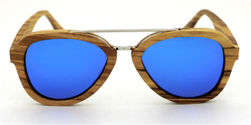 Polarized Aviator Wooden Glasses Frames