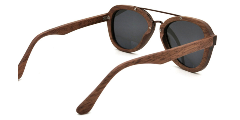 Polarized Aviator Wooden Glasses Frames for a Heart, Square Face