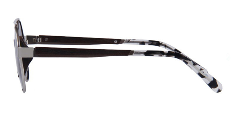 Polarized Round Metal Wooden Glasses Frames