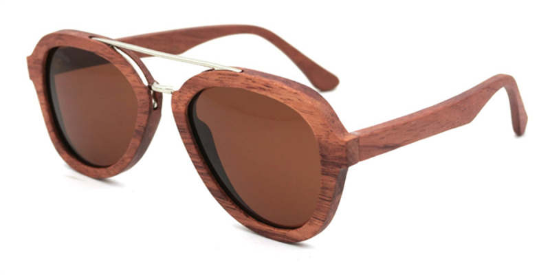 Polarized Aviator Wooden Glasses Frames