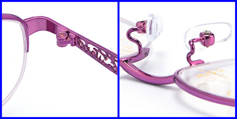Semi Rimless Prescription Glasses With Wide Hollow Out Temples
