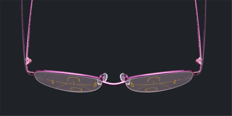 Semi Rimless Prescription Glasses With Wide Hollow Out Temples