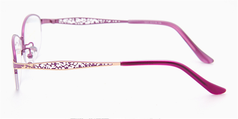 Semi Rimless Prescription Glasses With Wide Hollow Out Temples
