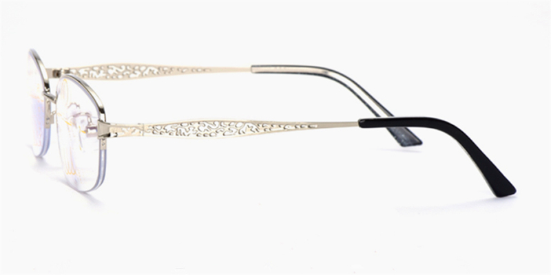 Semi Rimless Prescription Glasses With Wide Hollow Out Temples