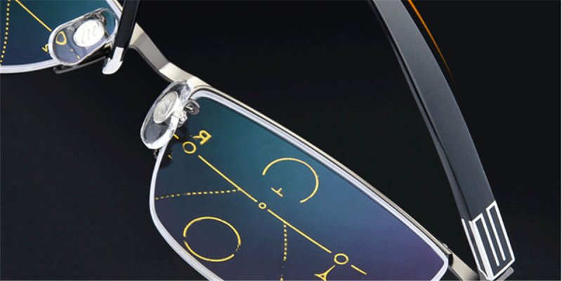 Progressive Reading Glasses No Power On Top，Light Adjusting