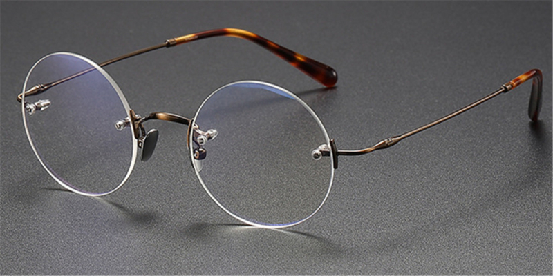 Pure Titanium Iconic Round Glasses of Steve Jobs