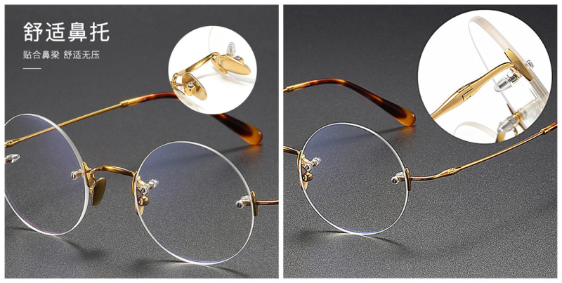 Pure Titanium Iconic Round Glasses of Steve Jobs