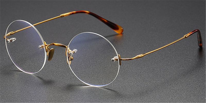 Pure Titanium Iconic Round Glasses of Steve Jobs