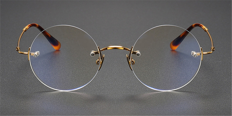 Pure Titanium Iconic Round Glasses of Steve Jobs
