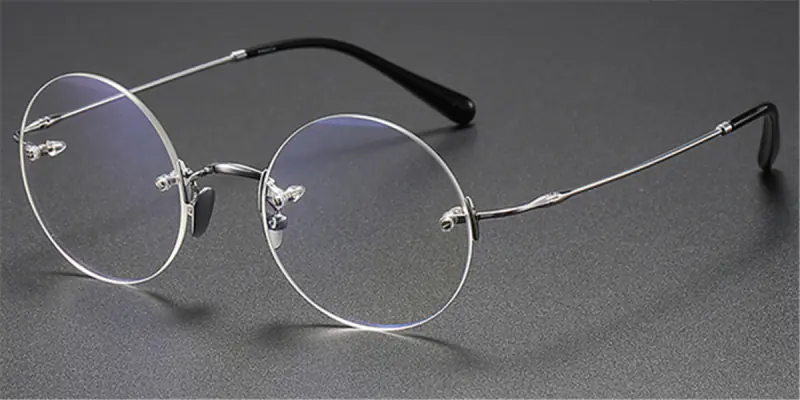 Pure Titanium Iconic Round Glasses of Steve Jobs