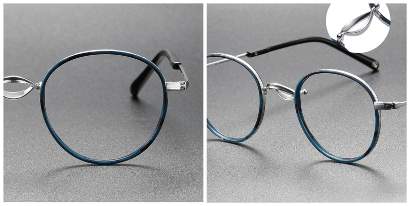 Colorful Saddle Bridge Titanium Frames for High Prescriptions-Blue