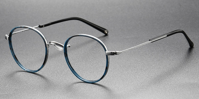 Colorful Saddle Bridge Titanium Frames for High Prescriptions-Blue