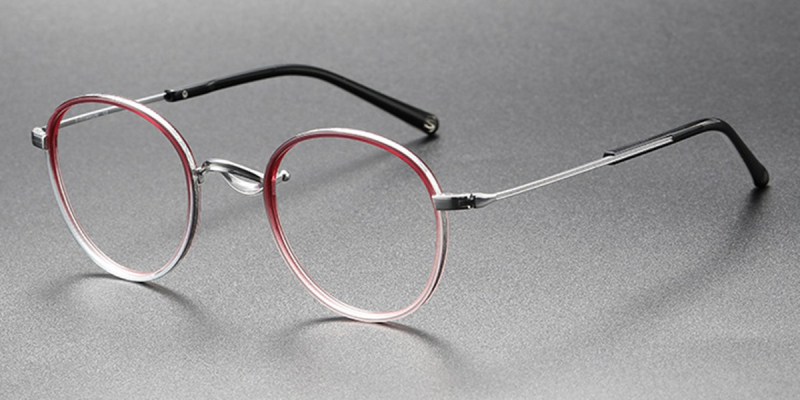 Colorful Saddle Bridge Titanium Frames for High Prescriptions-Red