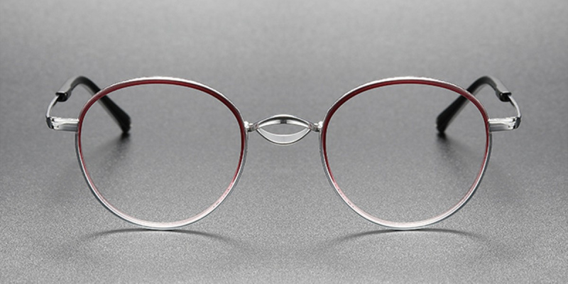 Colorful Saddle Bridge Titanium Frames for High Prescriptions-Red