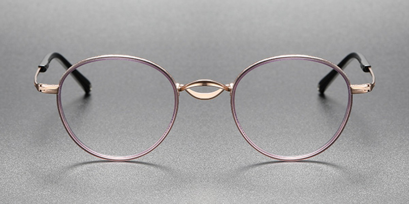 Colorful Saddle Bridge Titanium Frames for High Prescriptions-Purple