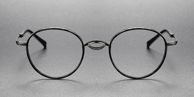 Colorful Saddle Bridge Titanium Frames for High Prescriptions-Black