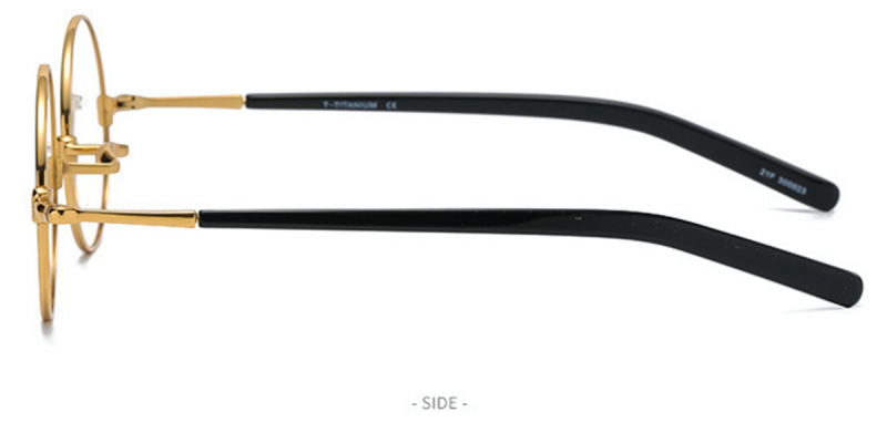 Pure Titanium Saddle Bridge Eyeglasses Round Glasses  For Big Nose