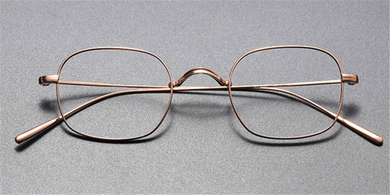 Pure Titanium Saddle Bridge Eyeglasses, Rounded Rectangle, Special Matte Texture