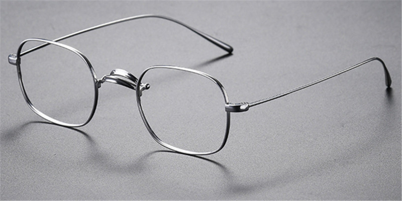 Pure Titanium Saddle Bridge Eyeglasses Rounded Rectangle Shape Framesfashion
