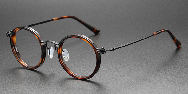  Pure Titanium Wide Frame Glasses| For Big Faces-Black-Tortoise