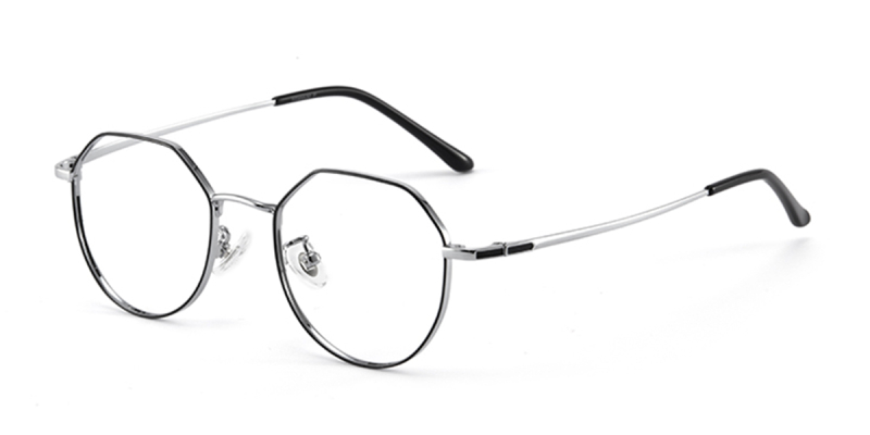 High Prescription Titanium Womens Eyeglasses Frames | You Deserve to Have-Black-Silver